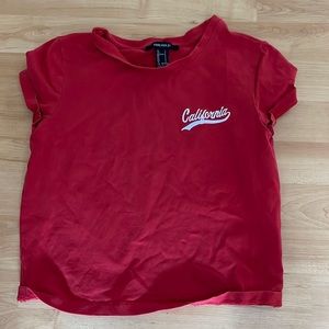 Red Forever 21 California crop top